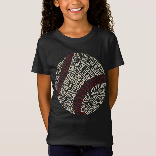 T-Shirt Terminologie Baseball Word Art (Devant)