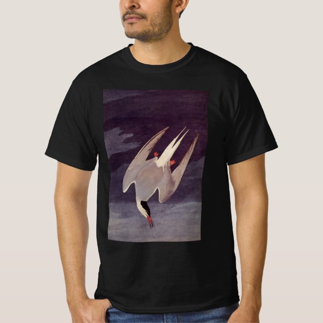 T-shirt Terne arctique par John James Audubon, Oiseaux Vin (Devant)