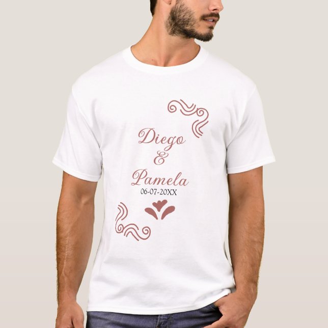 T-shirt Terracotta noir rustique espagnol mariage couple f (Devant)