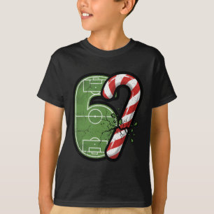 T-shirt Terrain de football en bonbon cassé 67 Noël drôle
