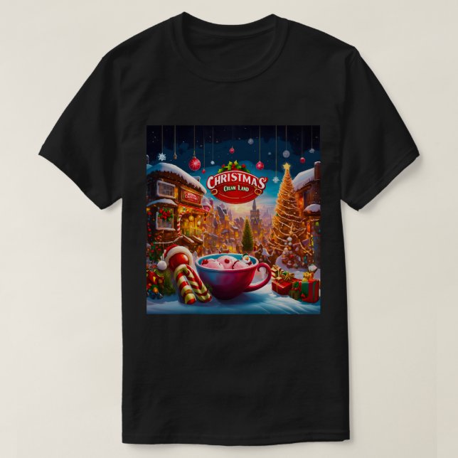 T-shirt Terre de Crème de Noël (Design devant)