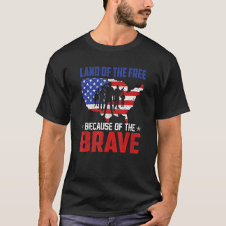 T-shirt Terre De La Liberté À Cause Du Courageux