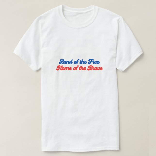 T-shirt Terre de la patrie libre de l'Amérique brave (Design devant)