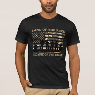 T-shirt Terre de libres grâce aux patriotes courageux
