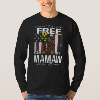 T-shirt Terre Des Libres Parce Que Ma Mamaw Est Un Vétéran