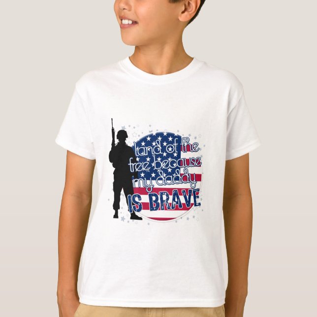 T-shirt Terre du libre puisque mon papa est courageux (Devant)