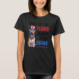 T-shirt Terre du Pug duveteux 4 juillet Merica Usa Ameri