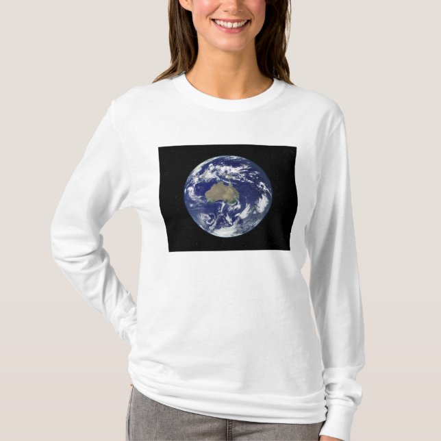 T-shirt Terre entièrement éclairée centrée sur l'Australie (Devant)