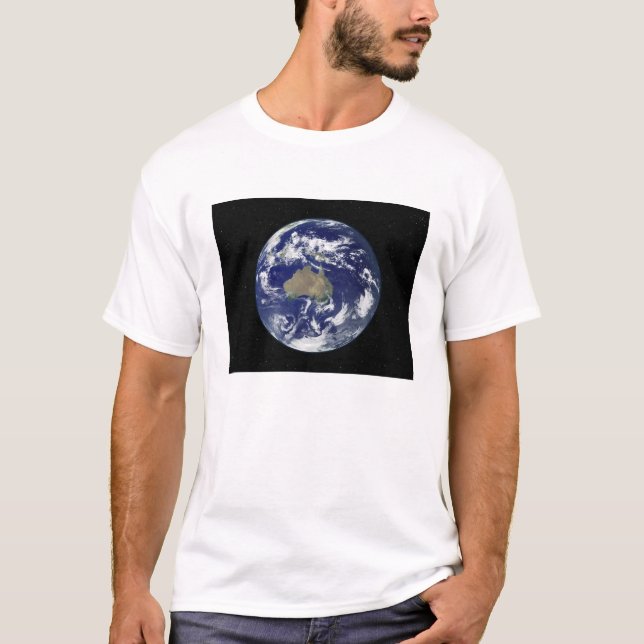 T-shirt Terre entièrement éclairée centrée sur l'Australie (Devant)