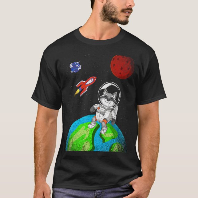 T-shirt Terre Forêt de l'espace Animaux Rocks Astronaut Ra (Devant)