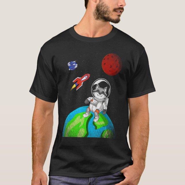 T-shirt Terre Forêt de l'espace Animaux Rocks Astronaut Ra (Devant)