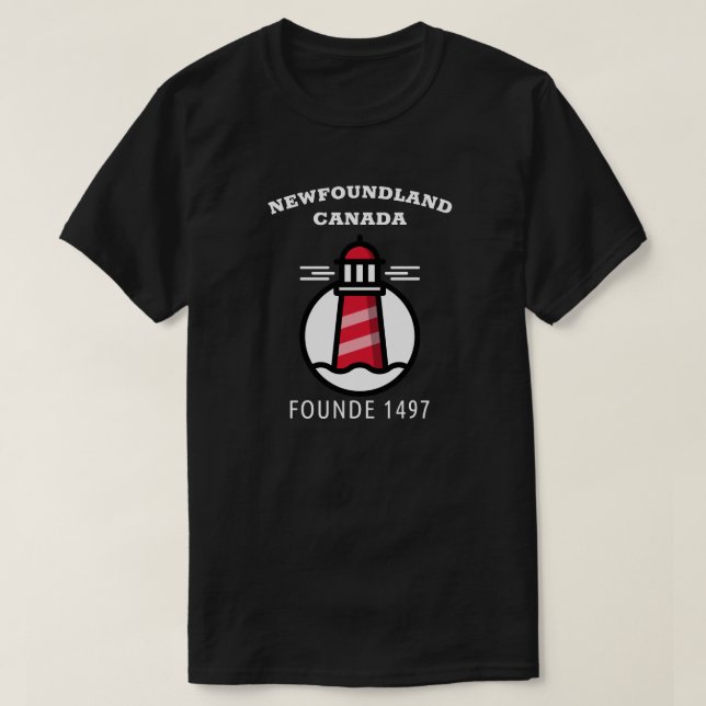 T-shirt Terre-Neuve-et-Labrador a fondé le phare 1497 (Design devant)