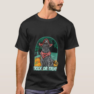 T-shirt Terre-Neuve Joyeux Costume Halloween Pirate V Cou