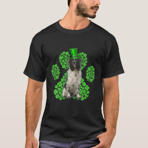 T-shirt Terre-Neuve Shamrock Paw Clovers St Patrick's Day