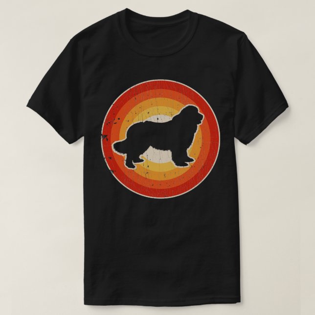 T-shirt Terre-Neuve Sunset Retro pour hommes garçons fille (Design devant)