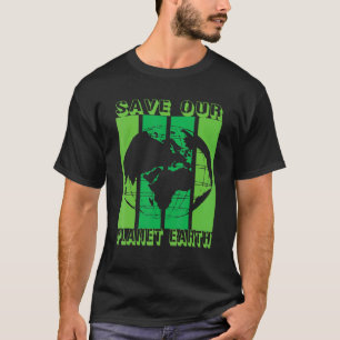 T-shirt Terre Planète Sûre Globe Végétalien Végétarien Mèr