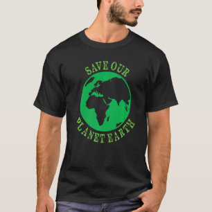 T-shirt Terre Planète Sûre Globe Végétalien Végétarien Mèr