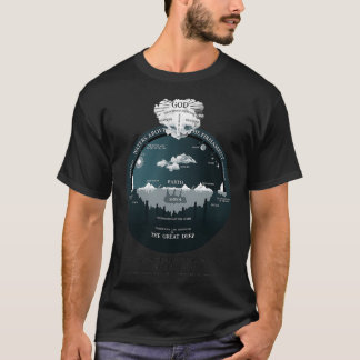 T-shirt Terre plate Conception hébraïque ancienne de l'Uni