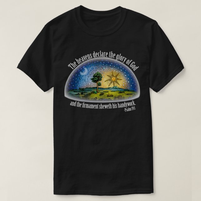 T-shirt Terre plate Psaume 191 Le firmament Noir (Design devant)