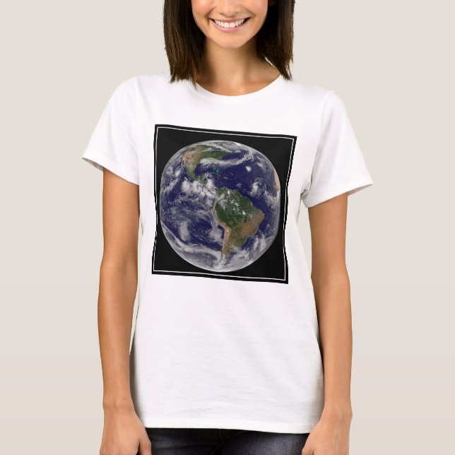 T-shirt Terre Pleine Montrant Divers Systèmes De Tempête T (Devant)