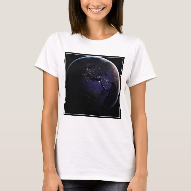 T-shirt Terre Pleine Montrant Les Lumières De La Ville D'E (Devant)