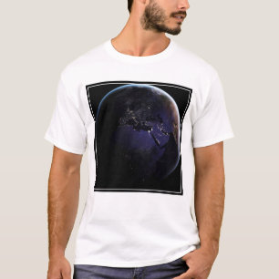 T-shirt Terre Pleine Montrant Les Lumières De La Ville D'E