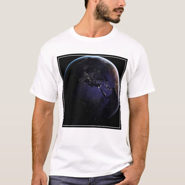 T-shirt Terre Pleine Montrant Les Lumières De La Ville D'E (Devant)