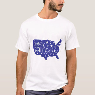 T-shirt Terre que j'aime Carte patriotique silhouette USA