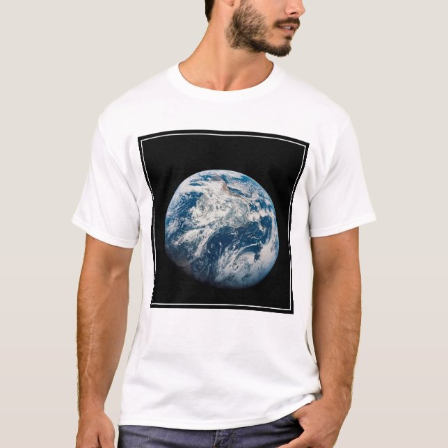T-shirt Terre Tirée De L'Aollo 8 Spacecraft. (Devant)