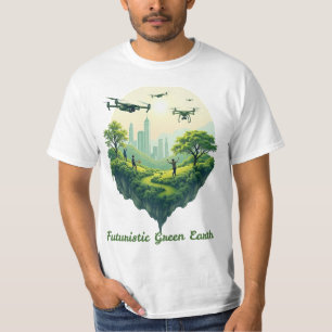 T-shirt Terre verte futuriste