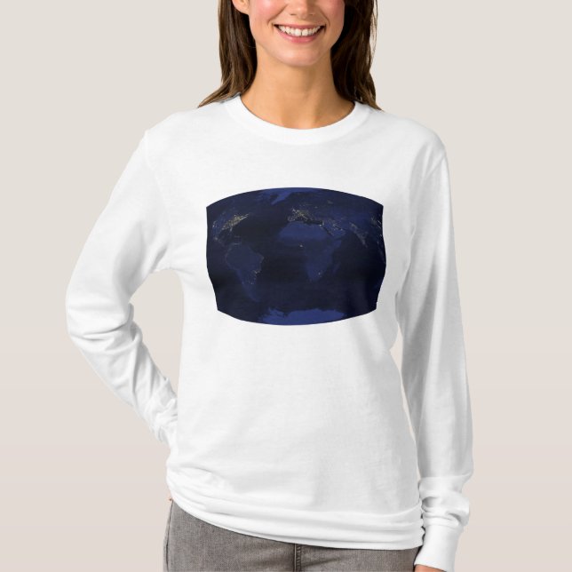 T-shirt TerreàĂÂââÂs lumières nocturnes générées par l'hom (Devant)