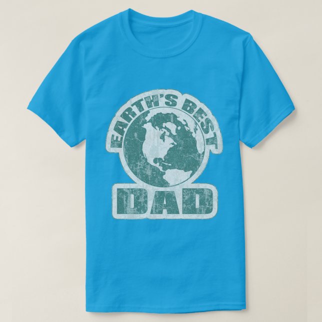 T-shirt Terres meilleur papa blanc et bleu (Design devant)