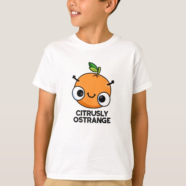 T-shirt Terriblement Oétrange Amusant Étrange Pun Orange (Devant)