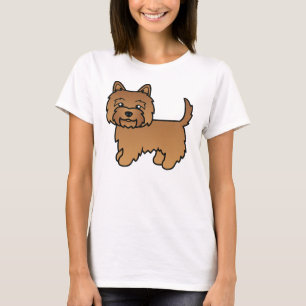 T-shirt Terrier Cairn Rouge Chien de Dessin Animé Mignon