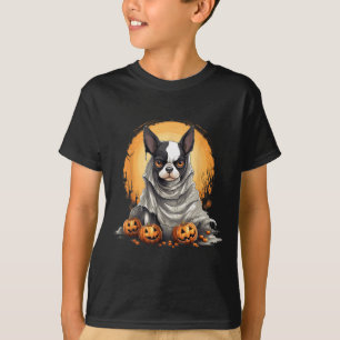 T-shirt Térrier de Boston Chien Fantôme Drôle Halloween Ci