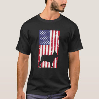 T-shirt Terrier de Boston Patriotique en détresse Tout Amé