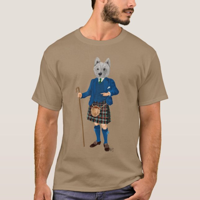 T-shirt Terrier de West Highland à Kilt 2 (Devant)