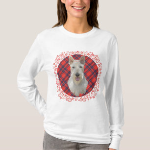 T-shirt Terrier Écossais Blé sur Tartan