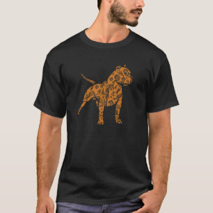 T-shirt Térrier Pitbull Américain Paisley Chien Orange