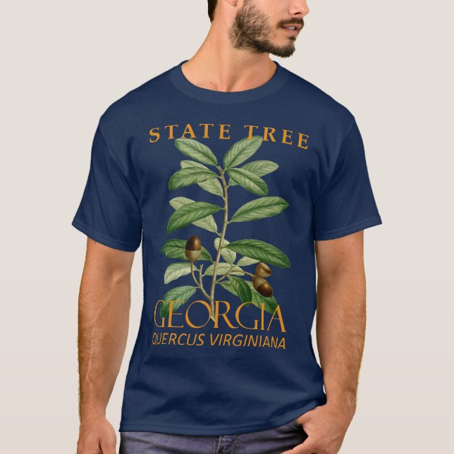 T-shirt Territoire de Géorgie Arbre Le Chêne Vivant du Sud (Devant)
