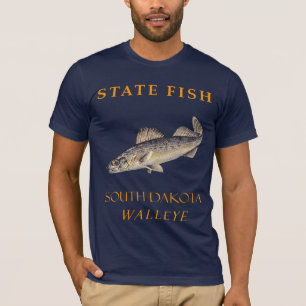T-shirt Territoire du Dakota du Sud Pêchez le doré jaune
