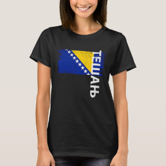 T-shirt Tesanj Bosnia Flag For Bosnian Men Women Kids