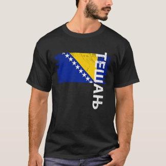 T-shirt Tesanj Bosnia Flag For Bosnian Men Women Kids