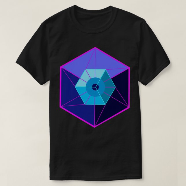 T-shirt Tesseract 4D Hypercube  (Design devant)