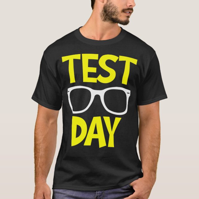T-shirt Test Day Rock L'Enseignant Test Drôle Lunettes de  (Devant)