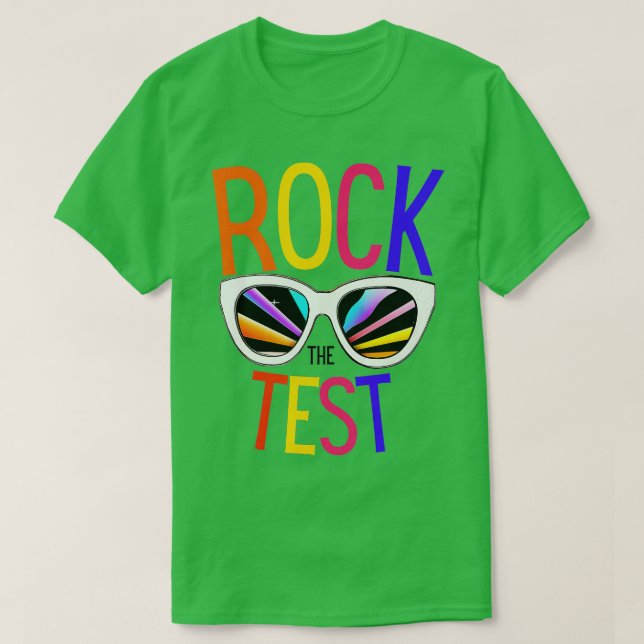 T-shirt Test Day Rock The Test Teacher Test Day Funny T (Design devant)