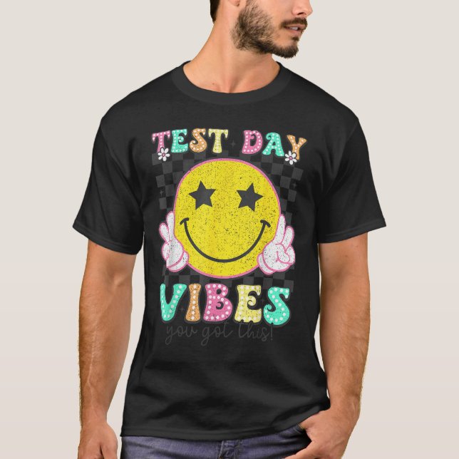 T-shirt Test Day Vibes You Got This Retro Groovy Testing D (Devant)