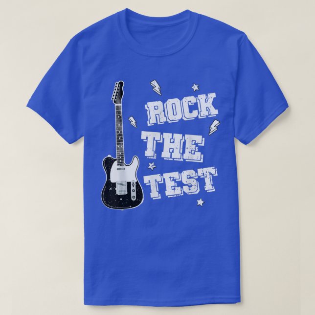 T-shirt Test Jour Enseignant Rocher le Test Guitare Test (Design devant)