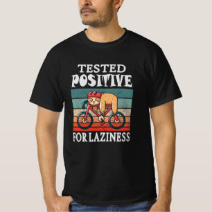 T-shirt Testé positif à la paresse Paresseux sur bicyclett