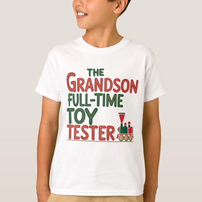 T-shirt Tester de jouets Noël Grandson (Devant)